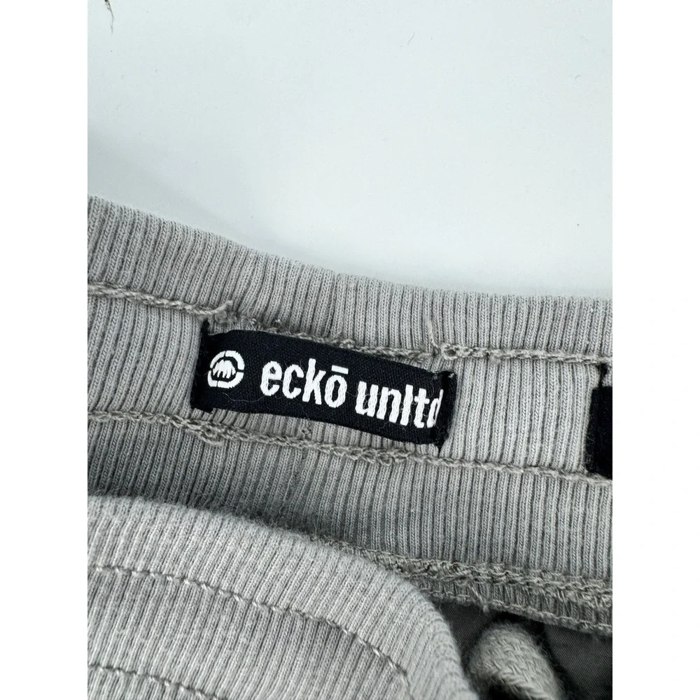 Ecko Unltd Cargo Shorts Mens 2XB Grey Elastic Waist Cotton‎ Classic Fit Utility